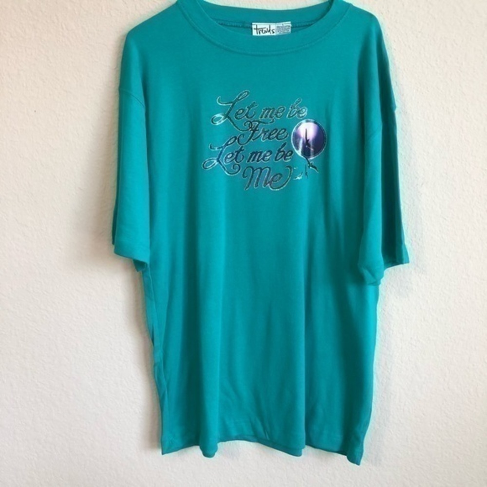Vintage 1980s Let Me Be Free Let Me Be Me Iron-On On Short Sleeve T-Shirt Tee